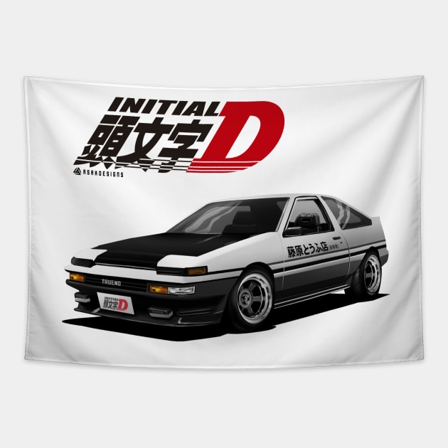 Initial d tofu toyota AE86 trueno takumi Tapestry by ASAKDESIGNS