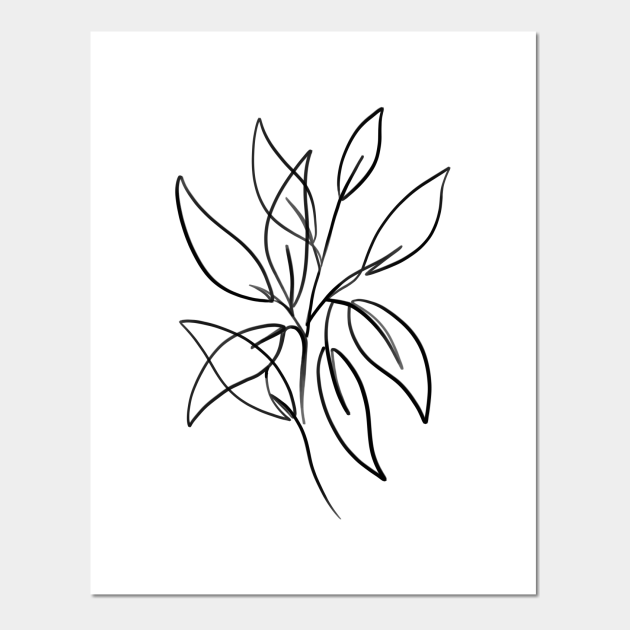 Leaves one line art - Botanical Artwork - Posters and Art Prints ...