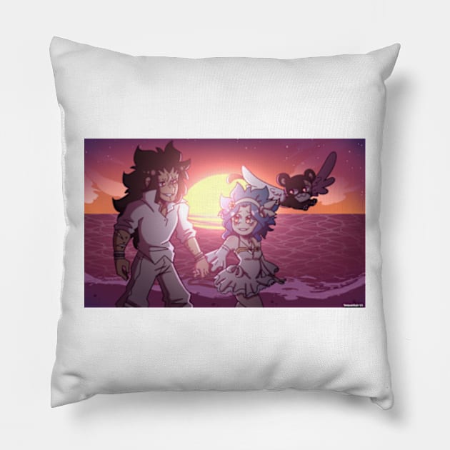 Beach date Pillow by Dragnoodles