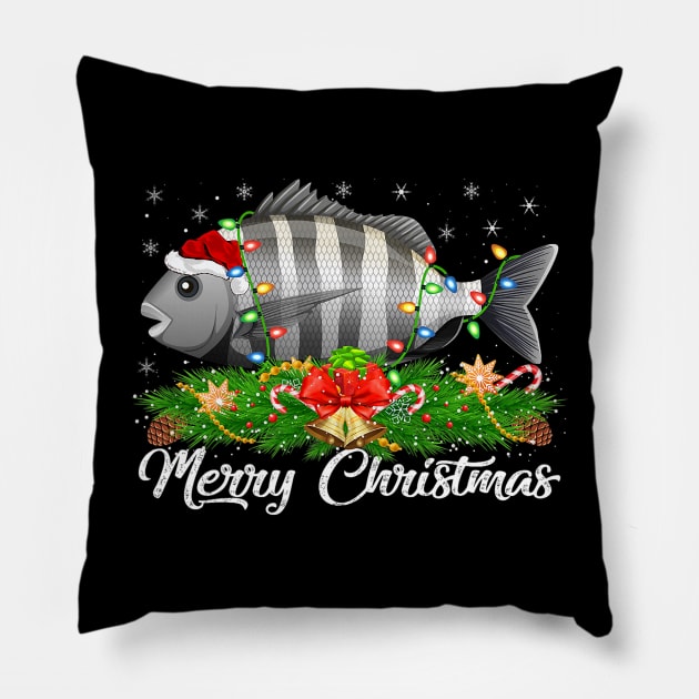 Fishing Lover Matching Santa Hat  Fish Christmas Pillow by kasperek