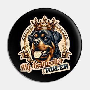 King Queen Rottweiler Pin