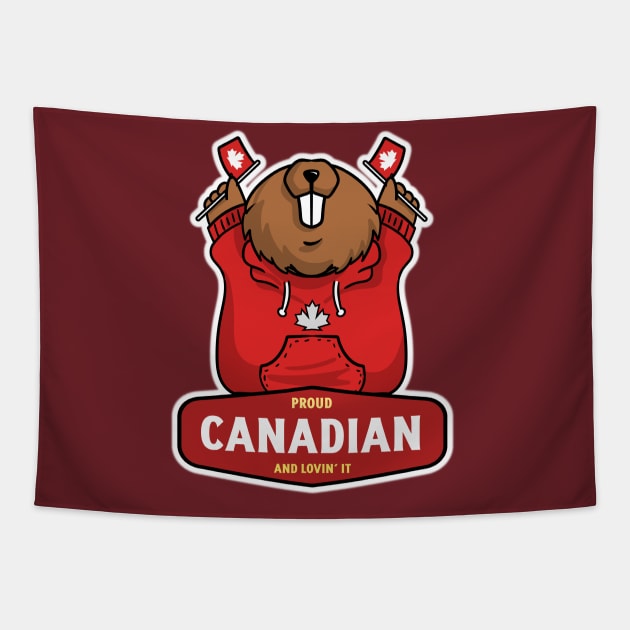 Proud Canadian Canada day Tapestry by Turtokart