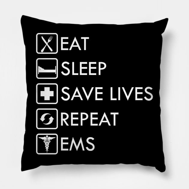 Paramedic EMS - Eat Sleep Save lives EMS Pillow by KC Happy Shop