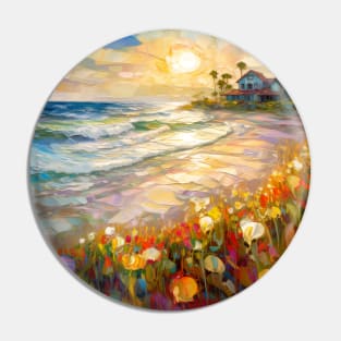 Floral dunes and the beach house 2 Pin