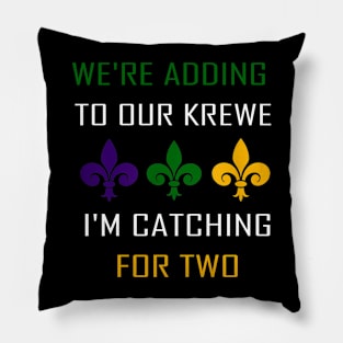 Mardi Gras We Got the Baby Krewe Pregnancy Announcement Pillow