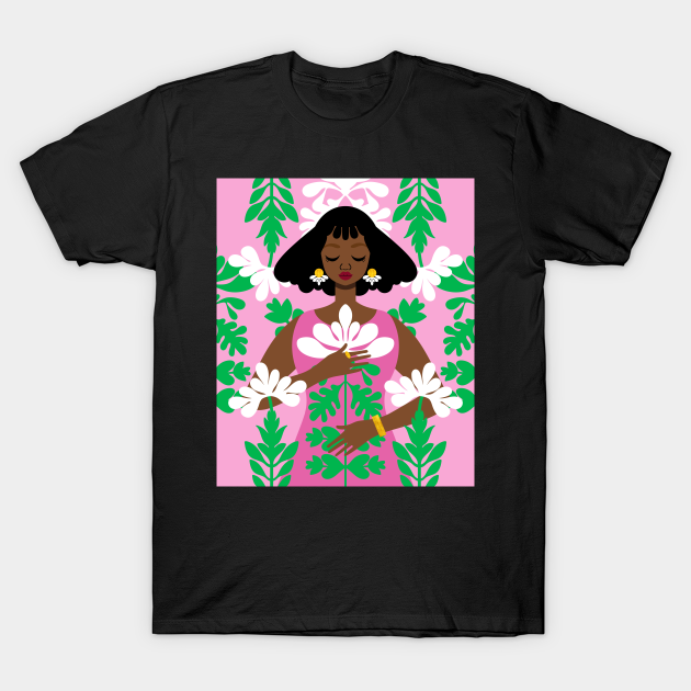 Nouveau Pink - Art Nouveau Illustration - T-Shirt