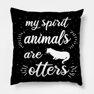 Women otters saying girls pun art Pillow