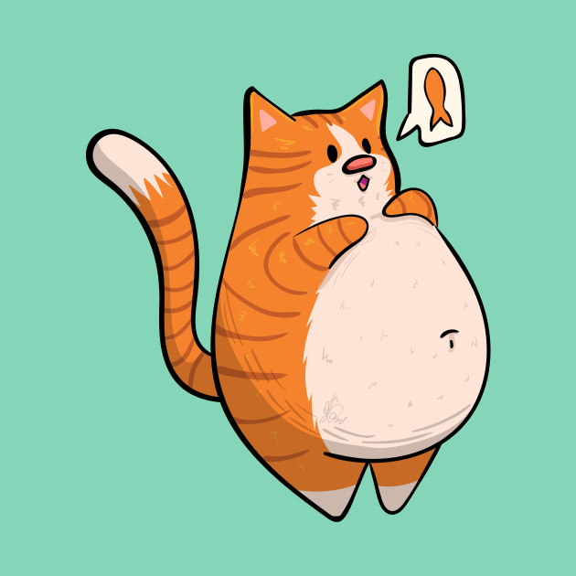 Ginger Chonky Cat by KPrimeArt