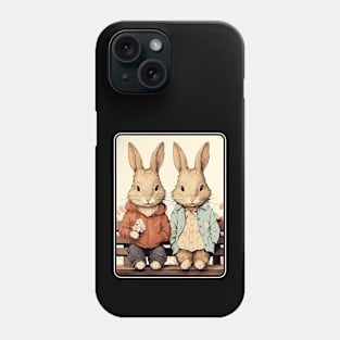 Easter Rabbits On Park Bench Bunny Lovers Phone Case