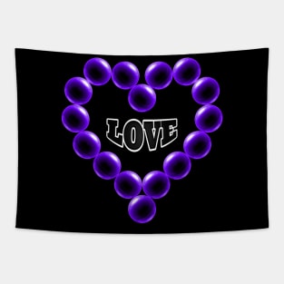 Love Heart in Purple Color Tapestry