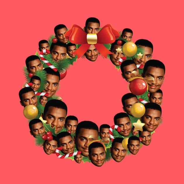 Carlton Banks Fresh Prince Multiface Christmas Wreath by Rebus28