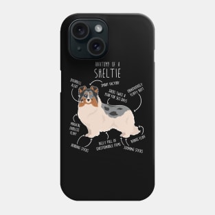 Blue Merle Sheltie Shetland Sheepdog Anatomy Phone Case