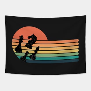 Chess Retro Sunset Tapestry