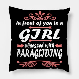 Paragliding flying freedom gift girl Pillow