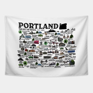 Portland Oregon Map Tapestry
