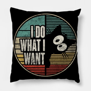 Funny Cat Lover Vintage I Do What I Want Vintage Cat Pillow