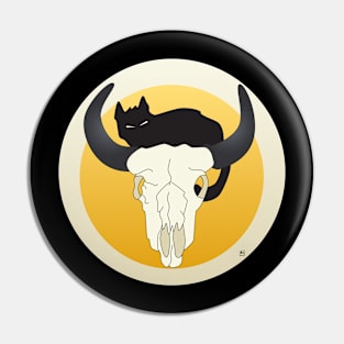 Buffalloskull cat Pin