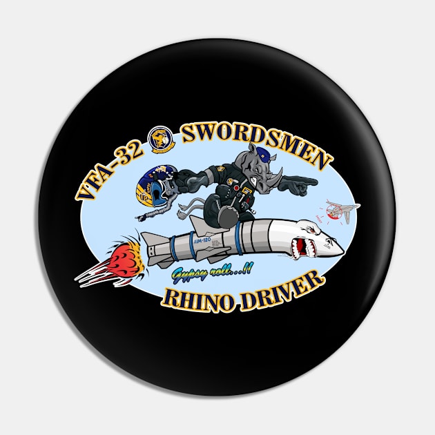 Swordsmen Rhino Nose Art Pin by MBK