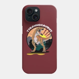 Tyrannosaurus Rex Dinosaur Design With Background Phone Case