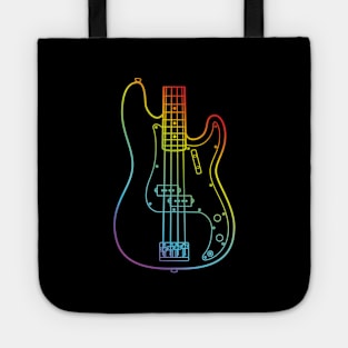 P-Style Bass Guitar Body Colorful Outline Tote