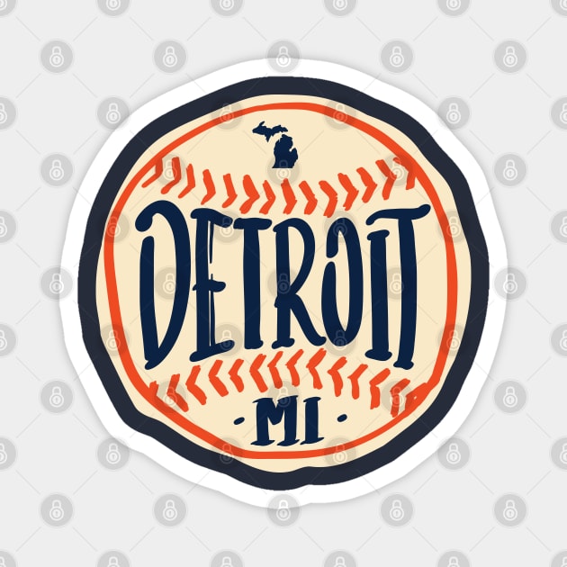 Detroit Michigan Hand Drawn Script Design Magnet by goodwordsco