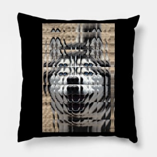 Glass Block Husky looking at you Pillow