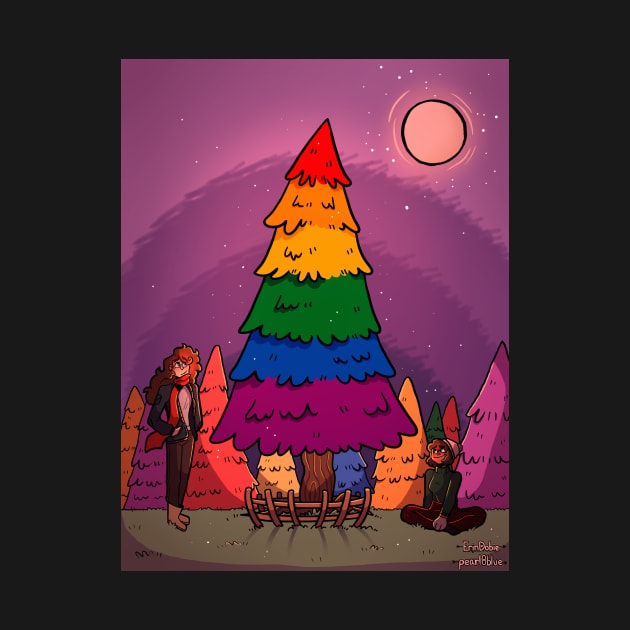 Lgbtq+ christmas tree rainbow gift design by DorothyGoesGlamping