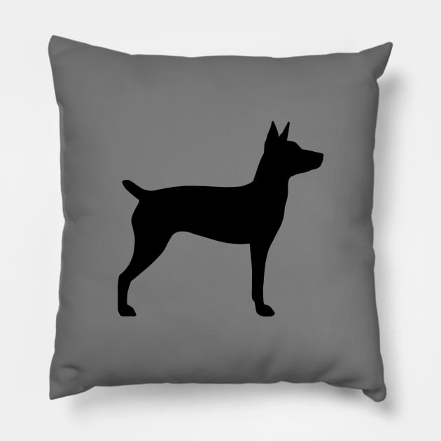 Rat Terrier Silhouette Pillow by Coffee Squirrel