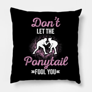 funny wrestling girl Pillow