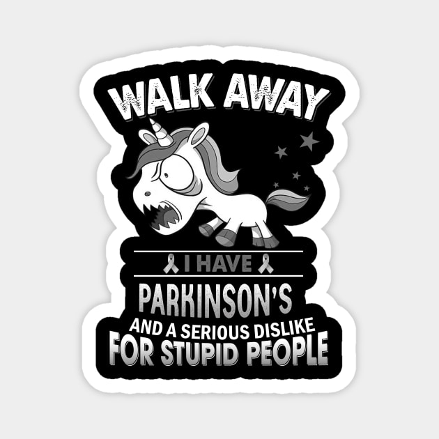 funny Parkinson's grumpy unicorn warrior Magnet by TeesCircle