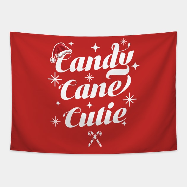 Candy Cane Cutie - Funny Christmas Candy Cane Snowflake Xmas Tapestry by OrangeMonkeyArt