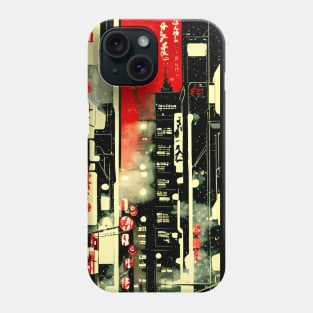 Tokyo city lights vintage style Phone Case