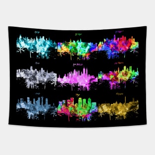 USA Cities Skylines Tapestry