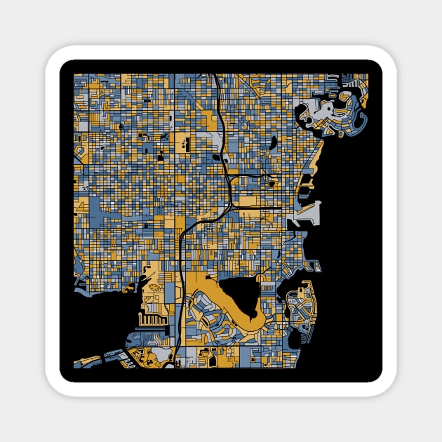 St. Petersburg Map Pattern in Blue & Gold Magnet by PatternMaps
