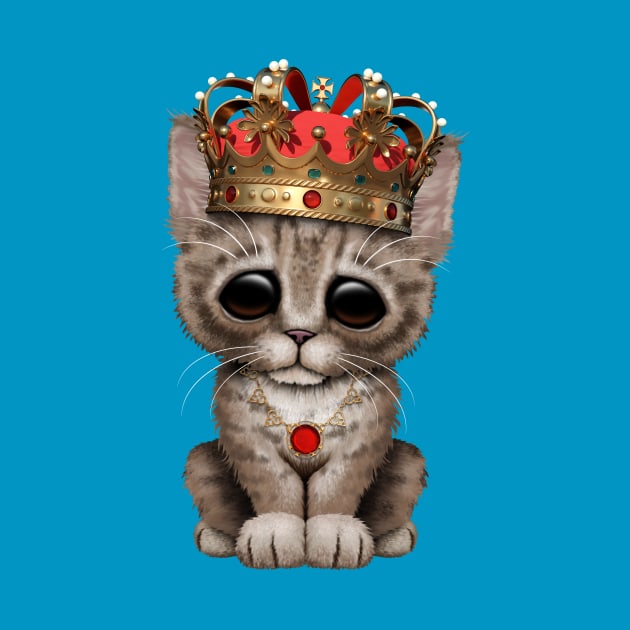 Cute Royal Kitten Wearing Crown by jeffbartels