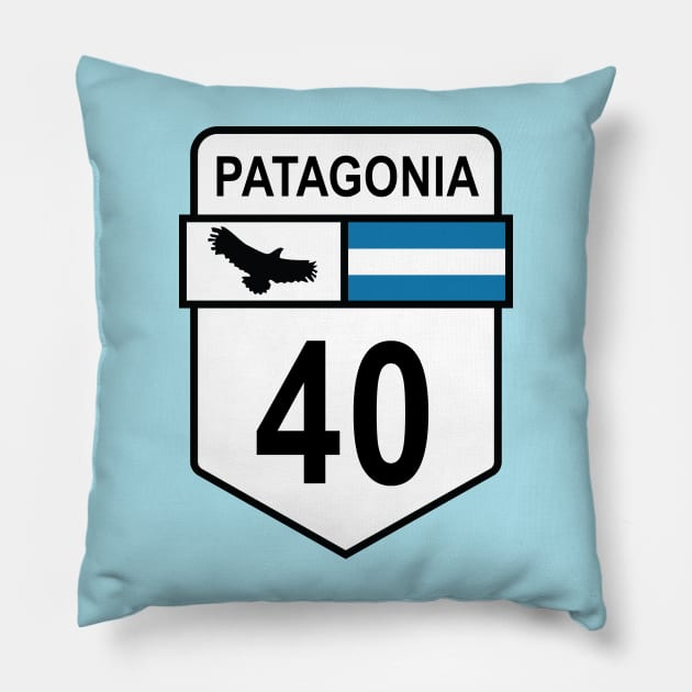 Ruta 40 Patagonia Pillow by Cerealbox Labs