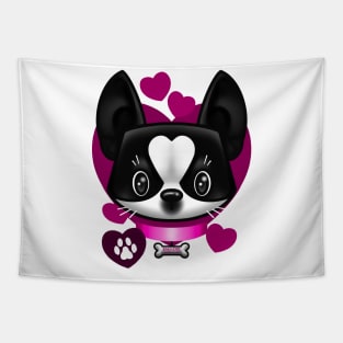 Boston Terrier Love Pink Tapestry