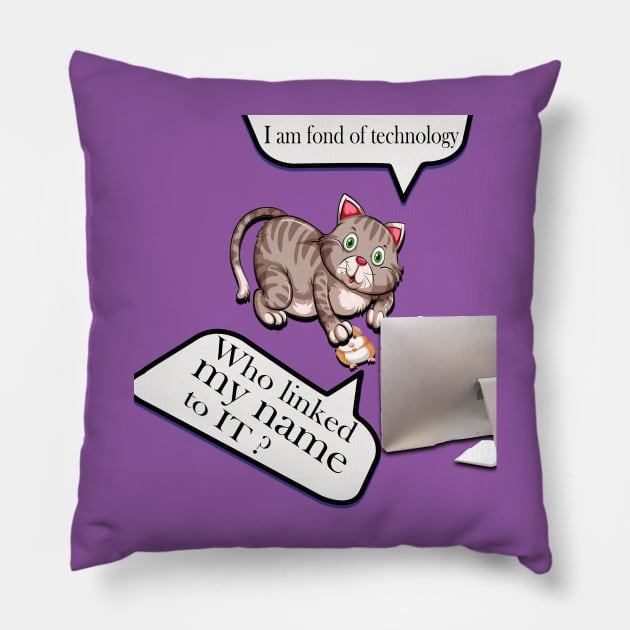 Technology and animals Pillow by shop chak