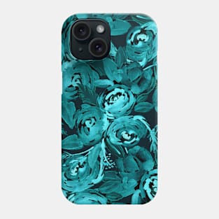 Turquoise Roses Pattern Phone Case