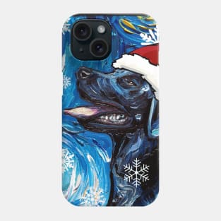 Black Labrador Santa Phone Case