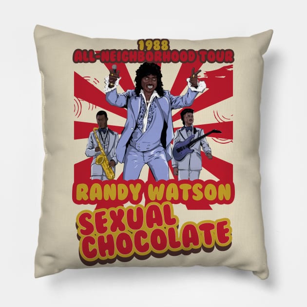 Randy Watson Sexual Chocolate Pillow by Leopards