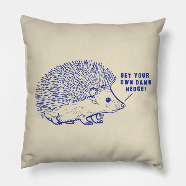 HEDGE HOG Pillow by toddgoldmanart