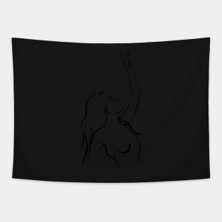 Simple And Aesthetic One Line Art Woman Tapestry