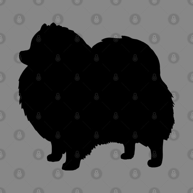 Black Pomeranian Dog Silhouette by Coffee Squirrel