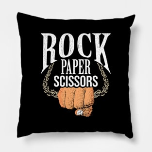 Rock Paper Scissors Chain Punch - White Pillow