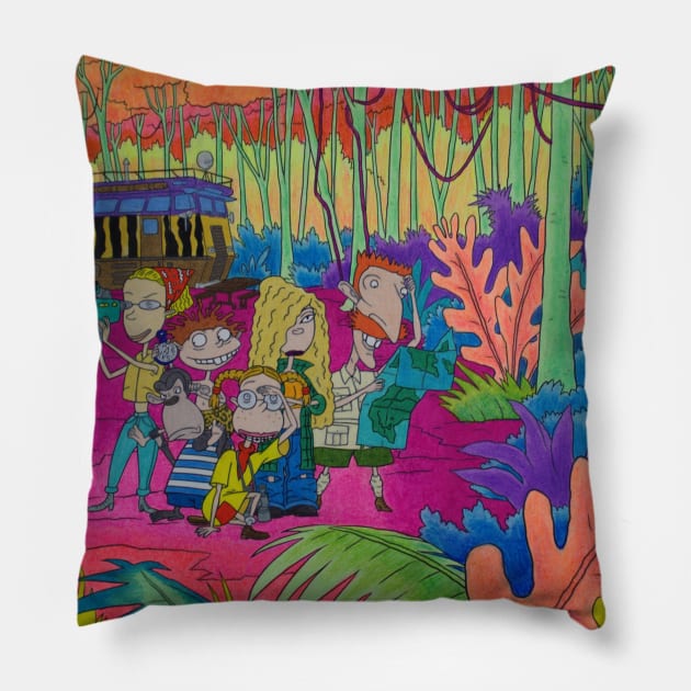 Wild Thornberrys Trippy Forest Pillow by AbbysRadArt