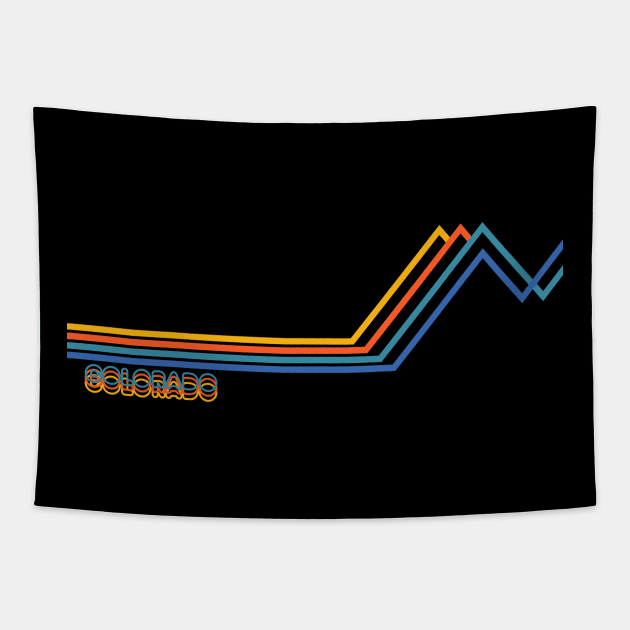 Retro Colorado Mountains design Tapestry by MalmoDesigns