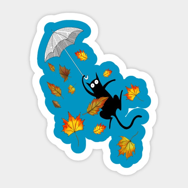 Umbrella - Black Cat - Sticker