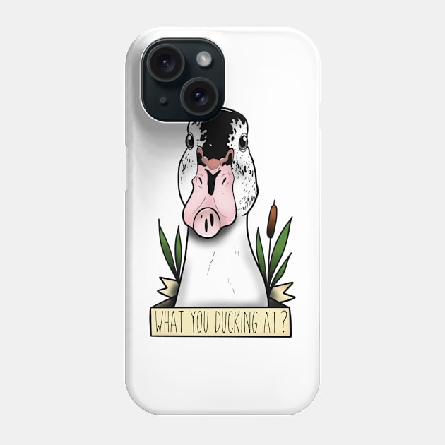 What you ducking at? Phone Case by Jurassic Ink