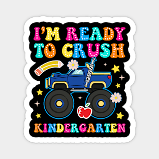 Ready To Crush Monster Truck Back To School Education Kindergarten Gift For Boys Girl Kids Magnet